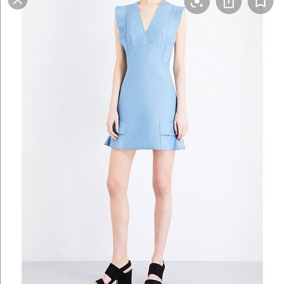 New NWOT Sandro Women's Neoprene Blue Dress - Picture 3 of 10